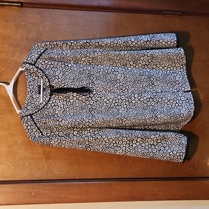 Talbots Black and ivory/white long sleeve bow tie blouse